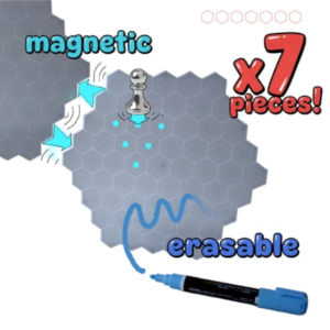 RPG Magnetic Erasable Hex Battlemat - 7 pieces
